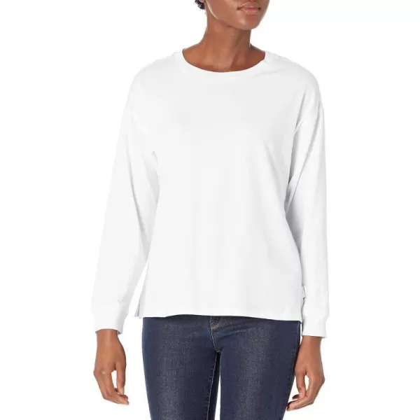 Calvin Klein Womens Hudson Long Sleeve Boxy TeeWhite