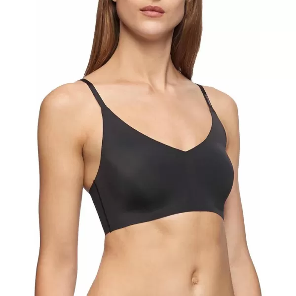 Calvin Klein Womens Invisibles Comfort Lightly Lined Seamless Wireless Triangle Bralette BraBlack