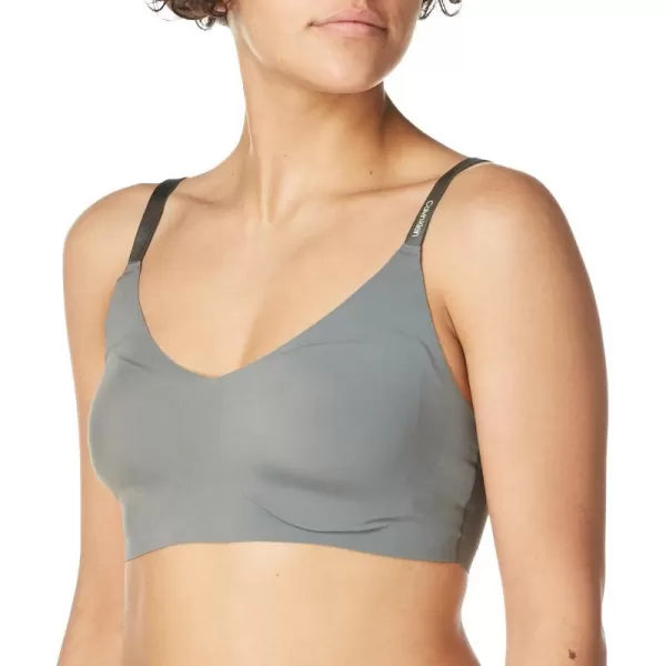 Calvin Klein Womens Invisibles Comfort Lightly Lined Seamless Wireless Triangle Bralette BraPewter