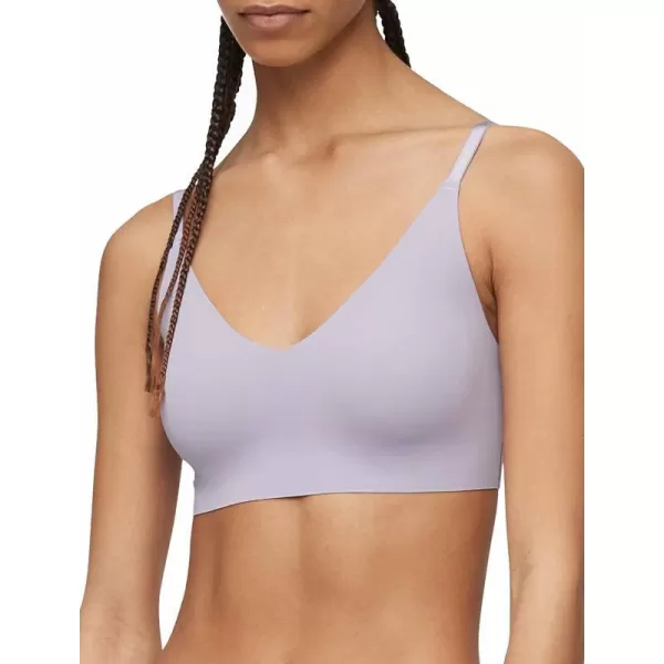 Calvin Klein Womens Invisibles Comfort Lightly Lined Seamless Wireless Triangle Bralette BraPurple Essence