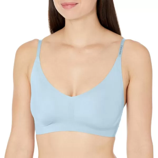 Calvin Klein Womens Invisibles Comfort Lightly Lined Seamless Wireless Triangle Bralette BraRain Dance