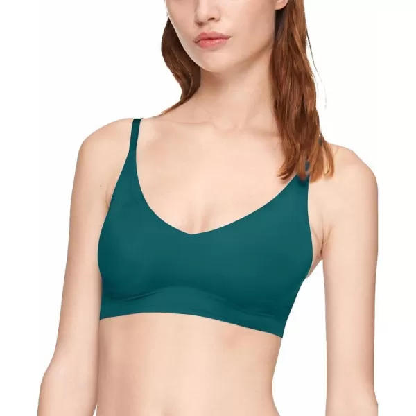 Calvin Klein Womens Invisibles Comfort Lightly Lined Seamless Wireless Triangle Bralette BraTopaz Gemstone