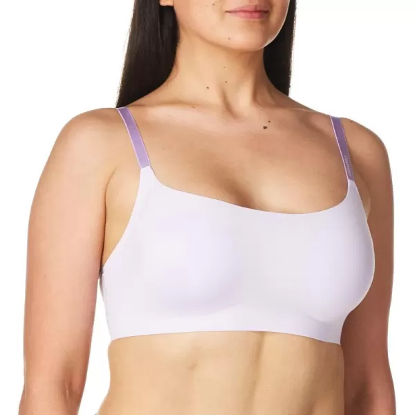 Calvin Klein Womens Invisibles Comfort Seamless Adjustable Skinny Strap Bralette BraAmbiant Lavendar