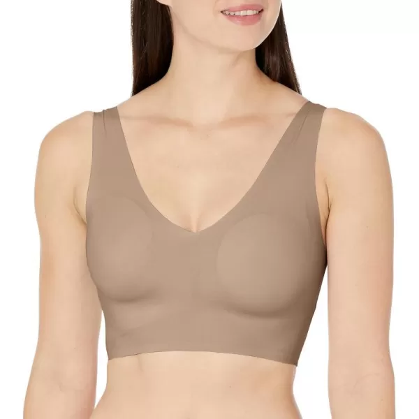 Calvin Klein Womens Invisibles Comfort Seamless Lightly Lined V Neck Bralette BraMink