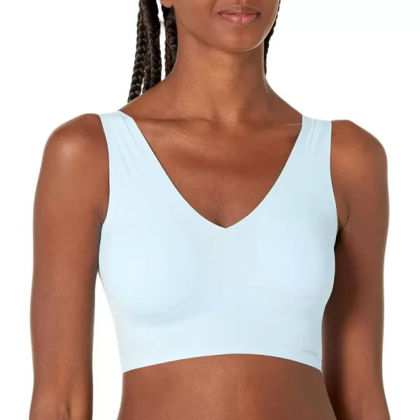 Calvin Klein Womens Invisibles Comfort Seamless Lightly Lined V Neck Bralette BraRain Dance