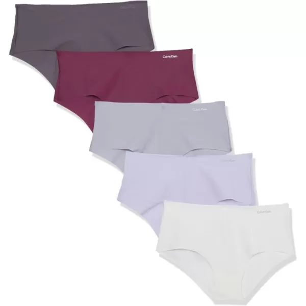 Calvin Klein Womens Invisibles Hipster Multipack PantyAmaranthDapple GrayPastel LilacRabbitVanilla Ice