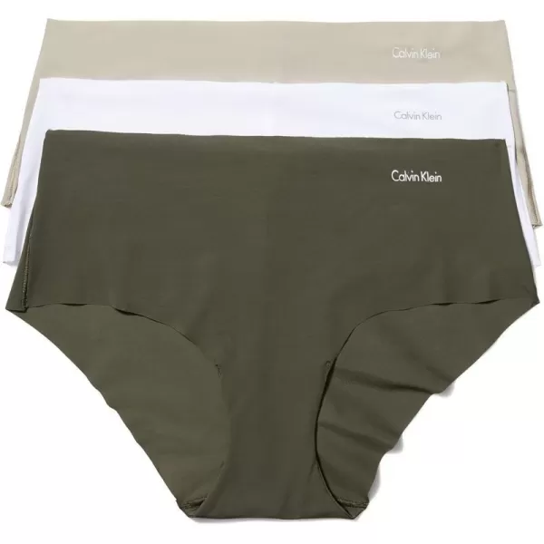 Calvin Klein Womens Invisibles Hipster Multipack PantyWhiteWinter LinenMoney Tree 3