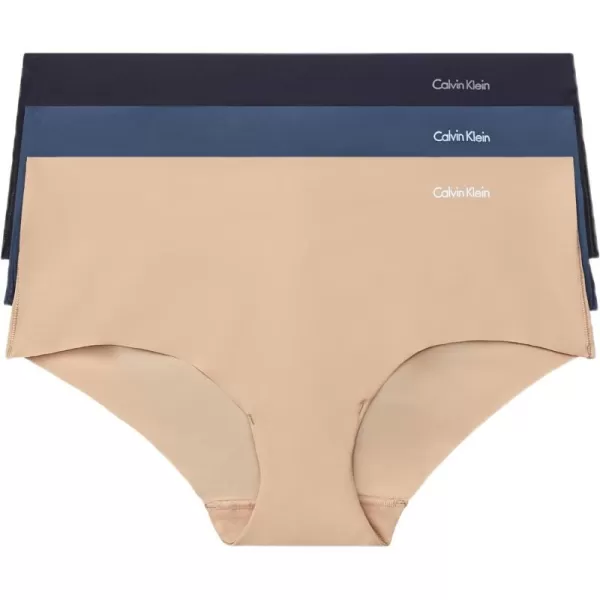 Calvin Klein Womens Invisibles Seamless Hipster Panties Multipack3 SpeakeasyLight CaramelBlack