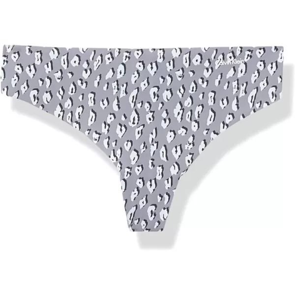 Calvin Klein Womens Invisibles Seamless Thong PantyCheetah Shadow Pewter