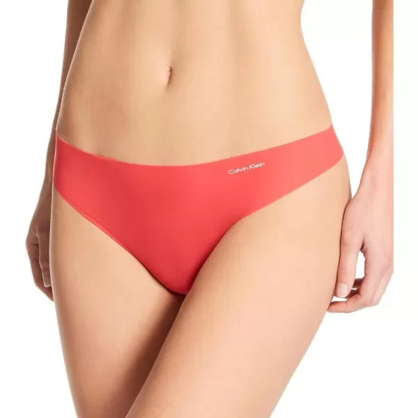 Calvin Klein Womens Invisibles Seamless Thong PantyStrawberry