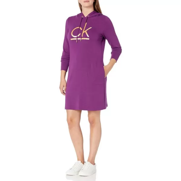 Calvin Klein Womens Long Sleeve Hoodie DressCharismaGold