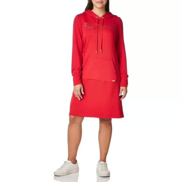 Calvin Klein Womens Long Sleeve Hoodie DressIconic Red