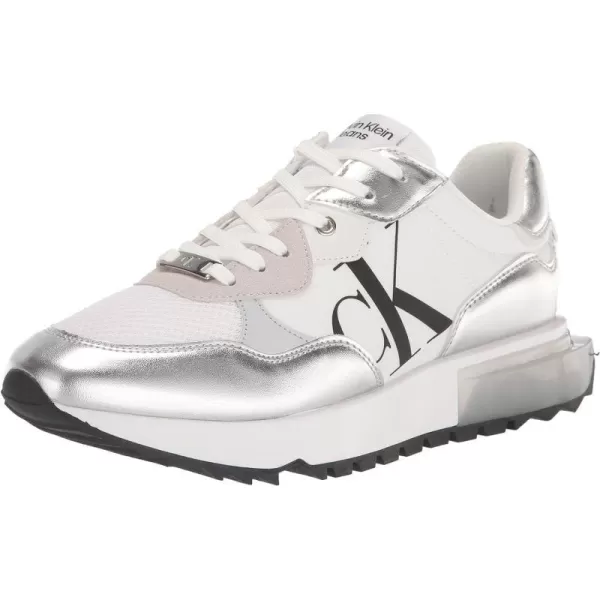 Calvin Klein Womens Magalee SneakerSilverWhite 040