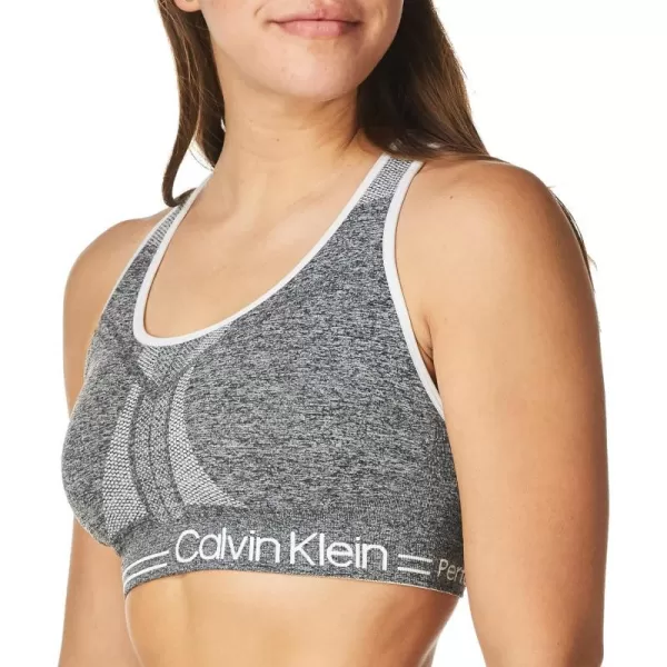 Calvin Klein Womens Medium Impact Reversible Sports BraHeather GreyWhite