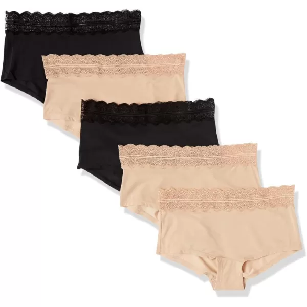 Calvin Klein Womens Micro with Lace Band Hipster PantyBare 5 Pack