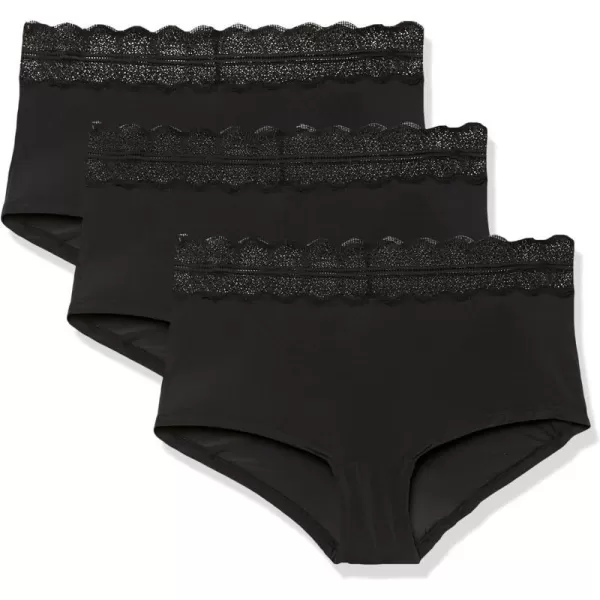 Calvin Klein Womens Micro with Lace Band Hipster PantyBlack 3 Pack