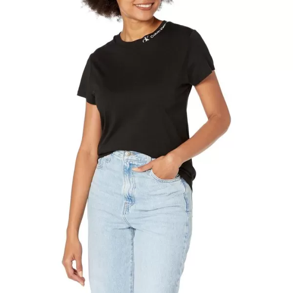 Calvin Klein Womens Minimal Logo Short Sleeve Fashion Tee ShirtBlack