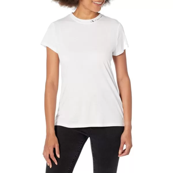 Calvin Klein Womens Minimal Logo Short Sleeve Fashion Tee ShirtWhite