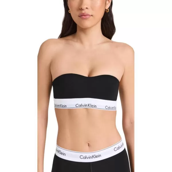 Calvin Klein Womens Modern Cotton Lightly Lined Bandeau BraBlack