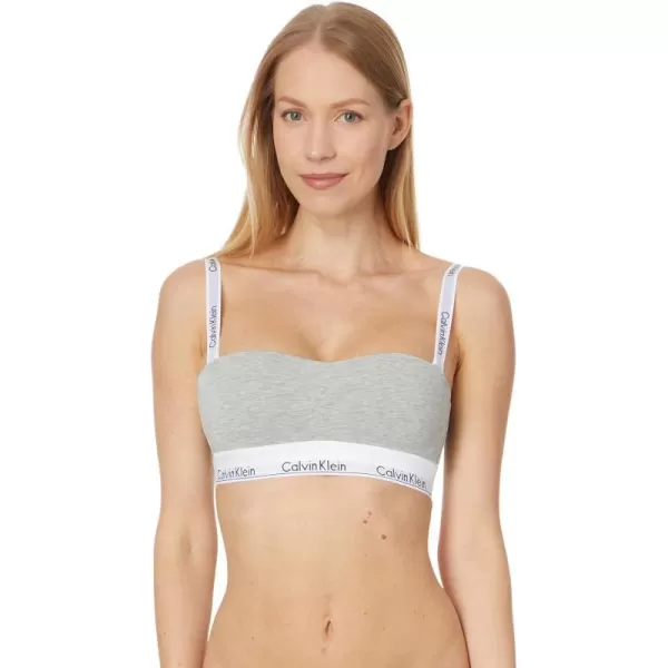 Calvin Klein Womens Modern Cotton Lightly Lined Bandeau BraGrey Heather