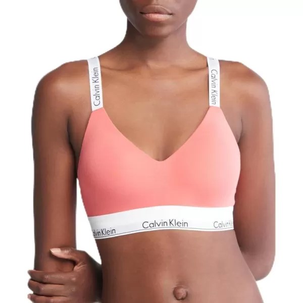 Calvin Klein Womens Modern Cotton Lightly Lined BraletteCalypso Coral