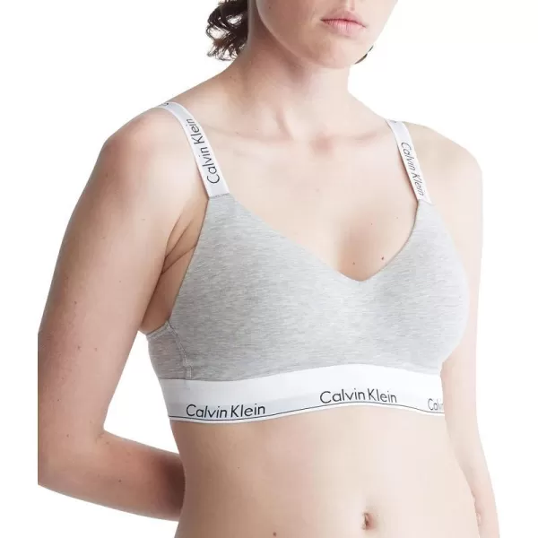 Calvin Klein Womens Modern Cotton Lightly Lined BraletteGrey Heather