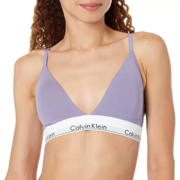 Calvin Klein Womens Modern Cotton Lightly Lined Triangle Wireless BraletteSplash of Grape