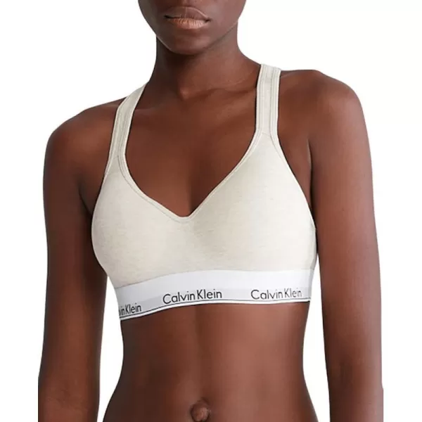 Calvin Klein Womens Modern Cotton Lightly Lined Wireless BraletteOatmeal Heather