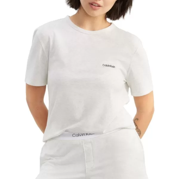 Calvin Klein Womens Modern Cotton Lounge Short Sleeve Crewneck TShirtSnow Heather