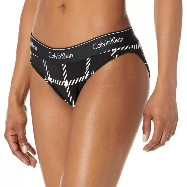 Calvin Klein Womens Modern Cotton Stretch Bikini PantyMens Window Pane Black