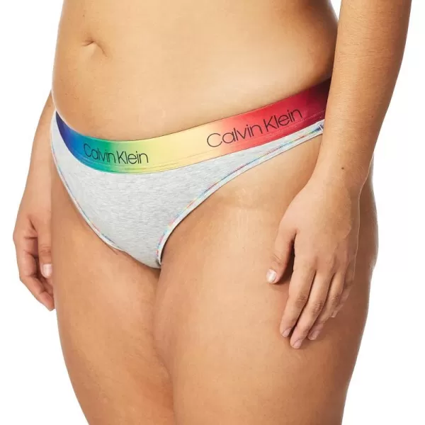 Calvin Klein Womens Modern Cotton Stretch Thong PantiesGrey Heather Gradient Rainbow