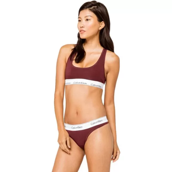 Calvin Klein Womens Modern Cotton Stretch Thong PantiesMaroon