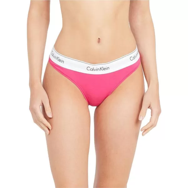 Calvin Klein Womens Modern Cotton Stretch Thong PantiesRaspberry Sorbet