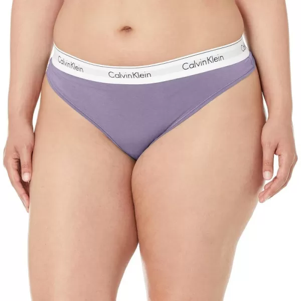 Calvin Klein Womens Modern Cotton Stretch Thong PantiesSplash of Grape