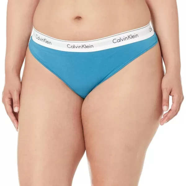 Calvin Klein Womens Modern Cotton Stretch Thong PantiesTapestry Teal