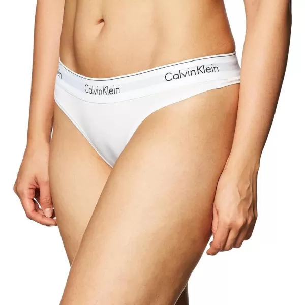 Calvin Klein Womens Modern Cotton Stretch Thong PantiesWhite