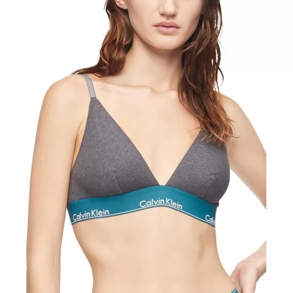 Calvin Klein Womens Modern Cotton Triangle BraCharcoal Heathertopaz Gemstone Wb