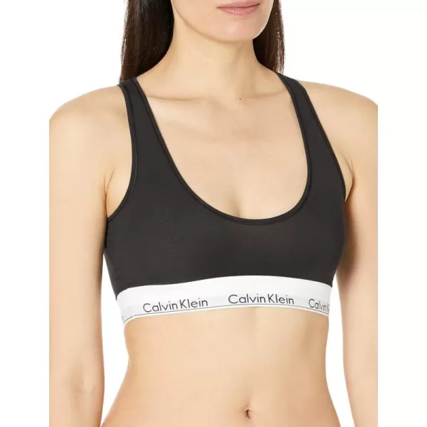 Calvin Klein Womens Modern Cotton Unlined Wireless BraletteBlack Longline