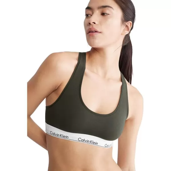 Calvin Klein Womens Modern Cotton Unlined Wireless BraletteField Olive