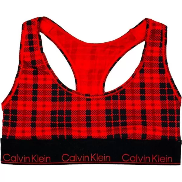 Calvin Klein Womens Modern Cotton Unlined Wireless BraletteScotch Plaid Rouge