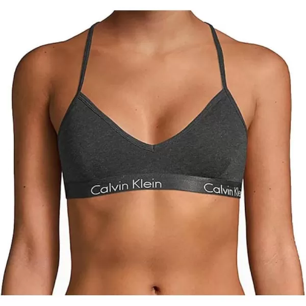 Calvin Klein Womens Motive Cotton Lightly Lined BraletteCharcoal Heather