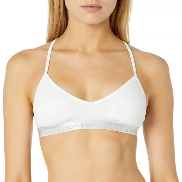 Calvin Klein Womens Motive Cotton Lightly Lined BraletteWhite