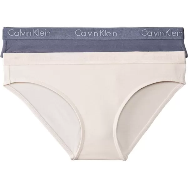 Calvin Klein Womens Motive Cotton Multipack Bikini Panty 2 PackScorched DenimRosewater