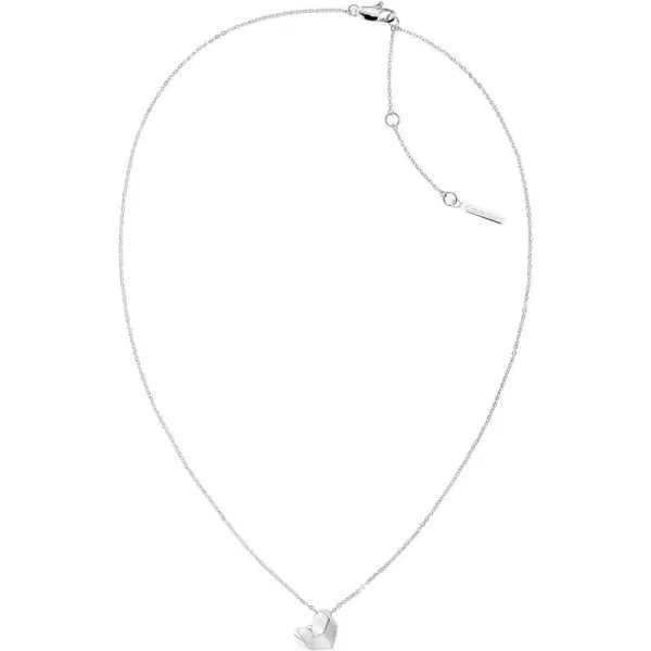 Calvin Klein Womens Pendant Necklace Faceted Heart Design for All OccasionsSilver