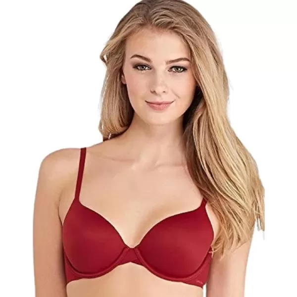 Calvin Klein Womens Perfectly Fit Lightly Lined Tshirt Bra With Memory TouchDylan Red