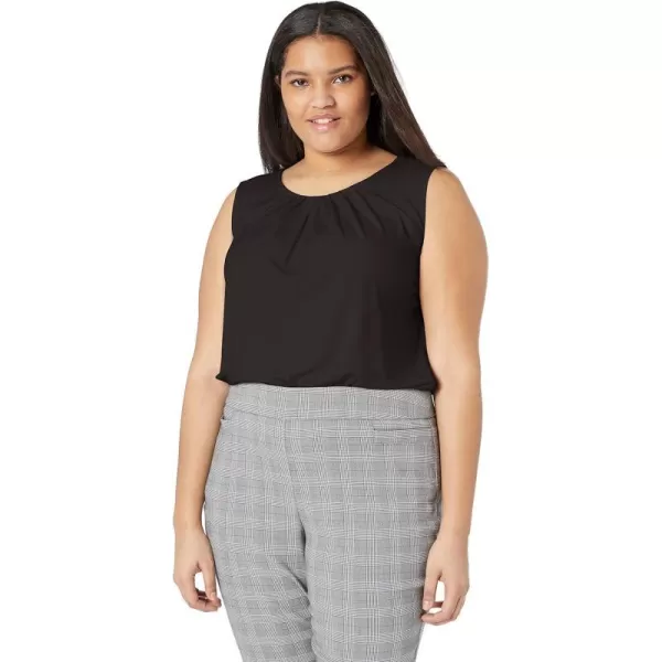 Calvin Klein Womens Plus Size Pleat Neck CamiBlack