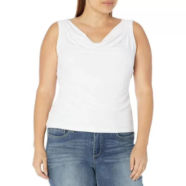 Calvin Klein Womens Plus Size Pleat Neck CamiWhite 2