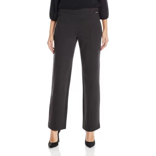 Calvin Klein Womens Pull On Stretch Pants Standard and PlusStraight Deep Charcoal