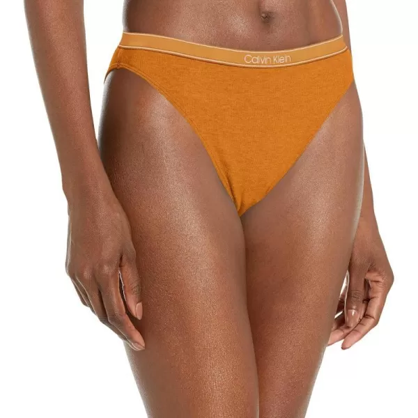 Calvin Klein Womens Pure Ribbed Cheeky Bikini PantyCaramel Brown