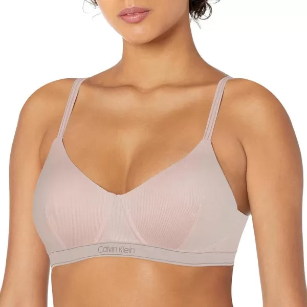 Calvin Klein Womens Pure Ribbed Lightly Lined BraletteBarely Pink